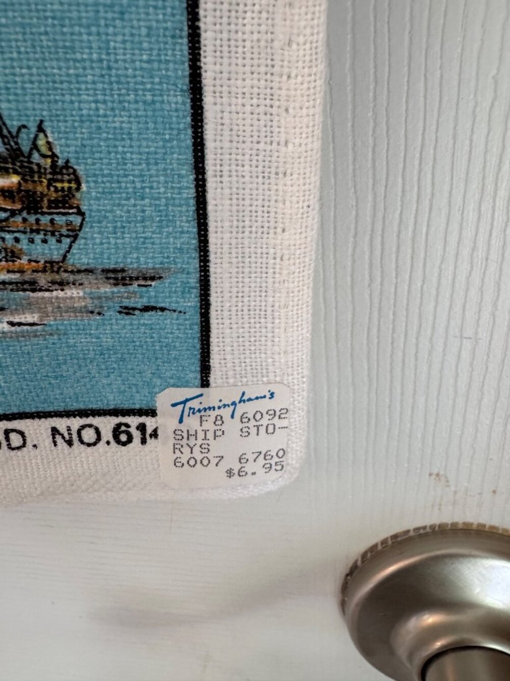 Story Of Ships Vintage Linen Tea Towel Ulster Ireland 30x19 Blue Nautical Theme - Picture 3 of 14